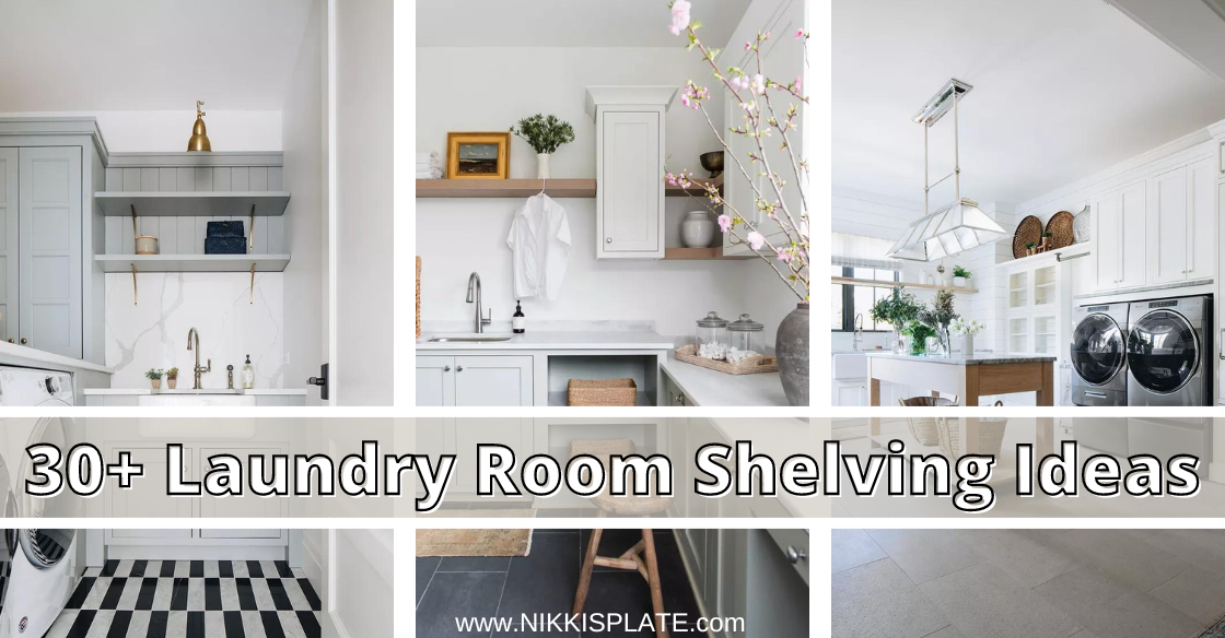 Laundry Room Shelving Ideas; here are genius laundry room shelving and organization ideas to help create your dream laundry room!