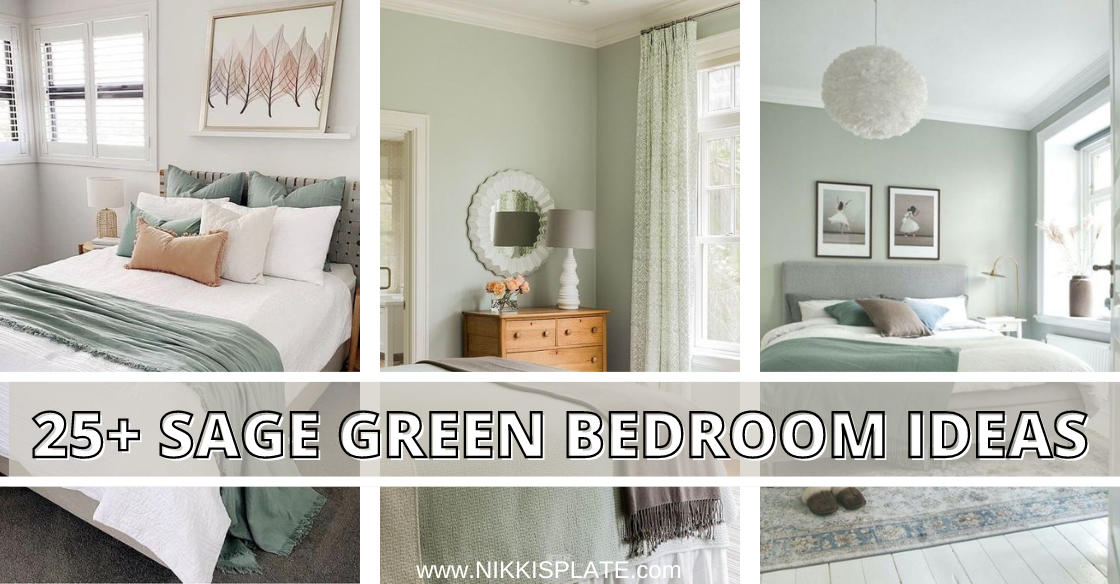 sløjfe Fortov prøve 25 Sage Green Bedroom Ideas - Nikki's Plate