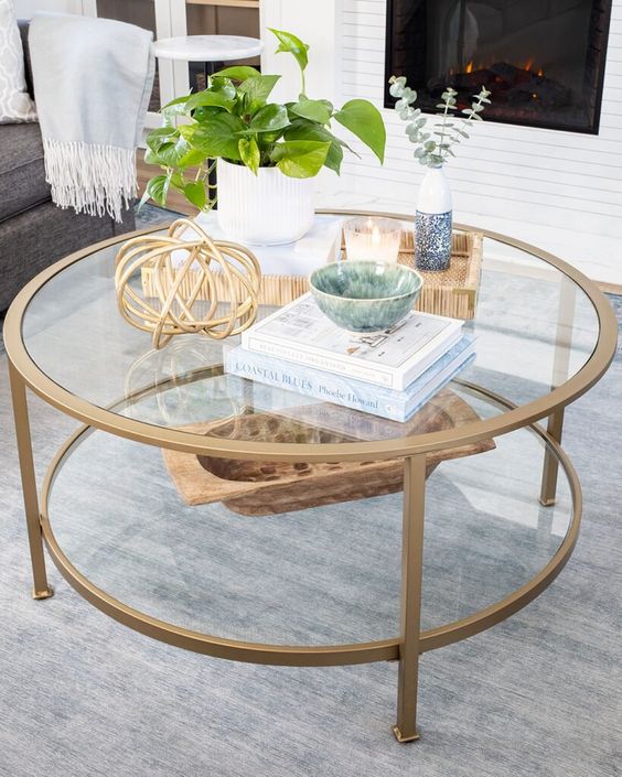 How To Style a Round Coffee Table; a guide to styling a coffee table! Tips and tricks for the perfect round coffee table set up!