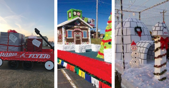 Christmas Float Ideas; Easy vehicle and trailer decor for the perfect Christmas float at the Santa Claus parade!