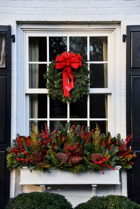 Christmas window boxes ideas; a list of all the beautiful Christmas window box designs and decor ideas.