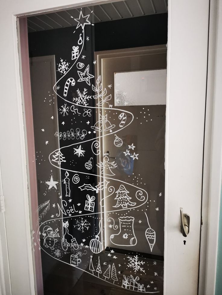 Cute Christmas Window Painting Ideas; Here are 20 easy Christmas window painting ideas to recreate on your windows this holiday season!