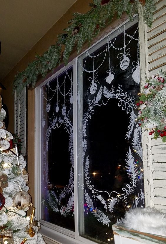 Cute Christmas Window Painting Ideas; Here are 20 easy Christmas window painting ideas to recreate on your windows this holiday season!