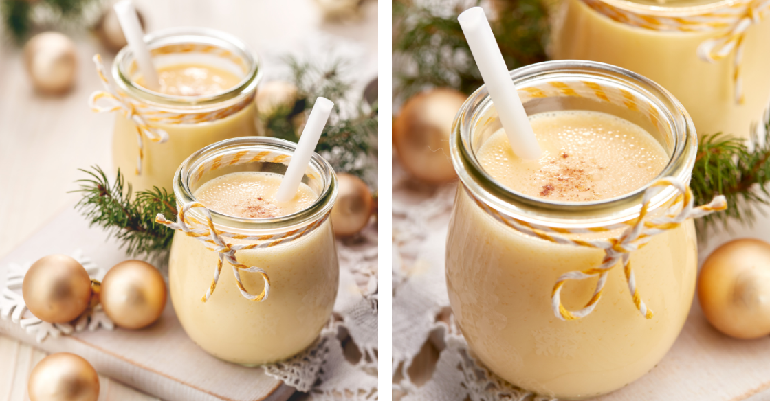 Easy Homemade Eggnog Recipe; this is a creamy and thick holiday drink with the perfect festive flavors and hints of nutmeg. 