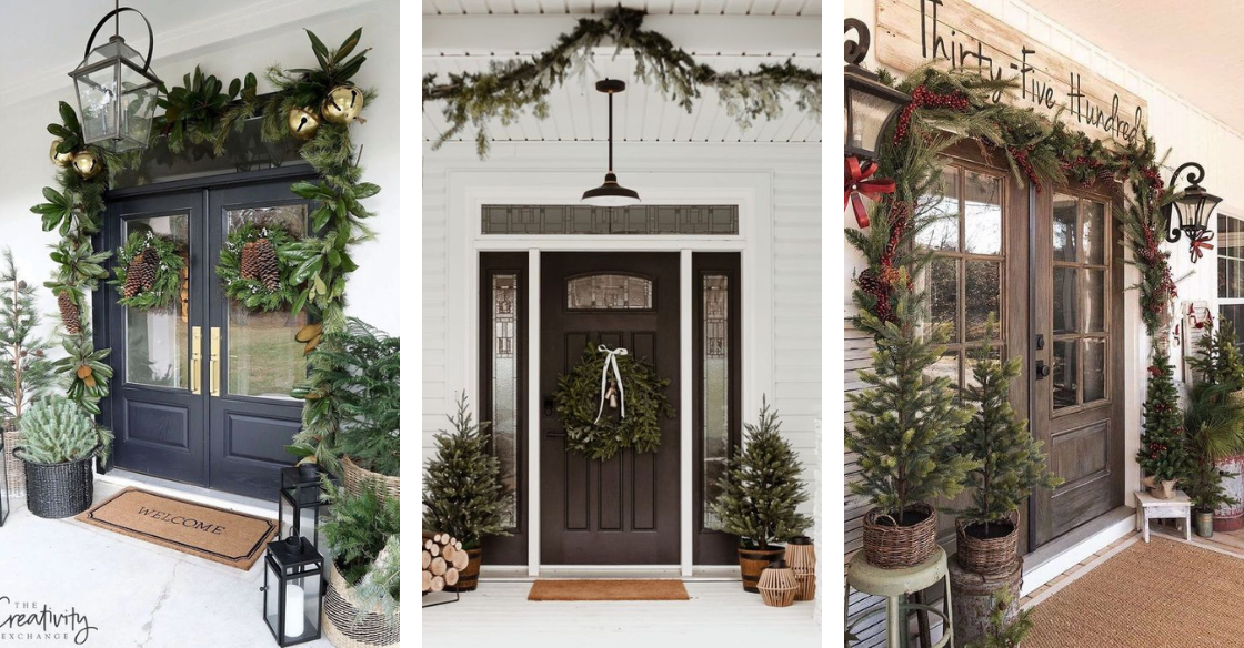 Farmhouse Christmas Front Porch Decor Ideas; rustic and charming holiday front porch decor ideas and all the tips to decorate your front porch this Christmas season!