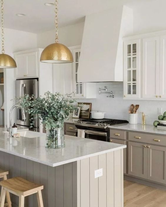 Beautiful Two-Toned Kitchens; here are 30 two-colored kitchen designs to spark renovation inspiration!
