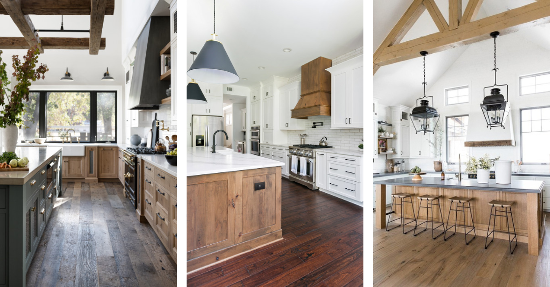 Beautiful Kitchen Hardwood Flooring Ideas; A round-up of beautiful and creative hardwood kitchen flooring options!