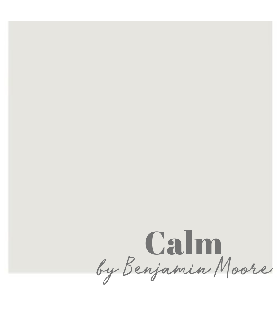 Benjamin Moore Calm Paint Color Review; a warm off-white grey with a very subtle undertone of purple for the perfect airy yet calming look.