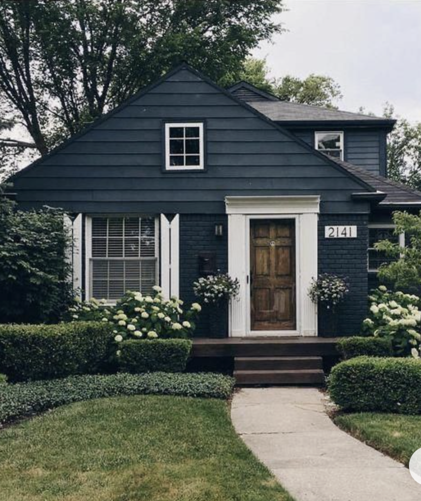 Dark navy, dark blue -  exterior paint colors for small houses, exterior painting colors for small houses, best exterior paint colors for small houses, small house paint colors