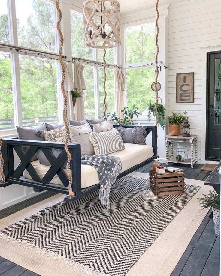 Screen Porch Ideas On A Budget; A screen porch provides a place to cool off in the shade during the heat of the summer. These inexpensive screen porch ideas on a budget will help you transform your deck into a cool spot where you can relax.