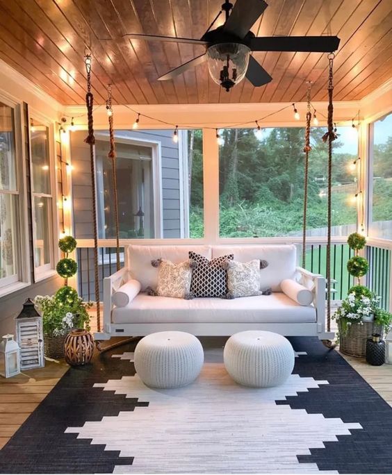 Screen Porch Ideas On A Budget; A screen porch provides a place to cool off in the shade during the heat of the summer. These inexpensive screen porch ideas on a budget will help you transform your deck into a cool spot where you can relax.