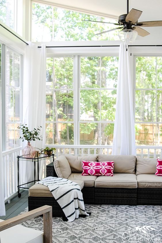 Screen Porch Ideas On A Budget; A screen porch provides a place to cool off in the shade during the heat of the summer. These inexpensive screen porch ideas on a budget will help you transform your deck into a cool spot where you can relax.