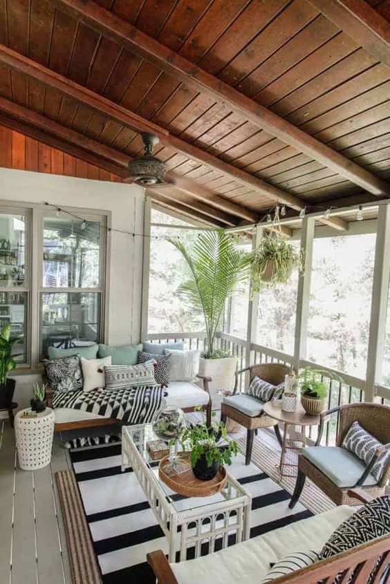 Screen Porch Ideas On A Budget; A screen porch provides a place to cool off in the shade during the heat of the summer. These inexpensive screen porch ideas on a budget will help you transform your deck into a cool spot where you can relax.