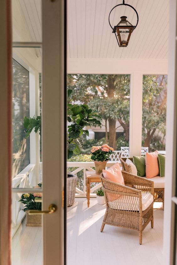 Screen Porch Ideas On A Budget; A screen porch provides a place to cool off in the shade during the heat of the summer. These inexpensive screen porch ideas on a budget will help you transform your deck into a cool spot where you can relax.