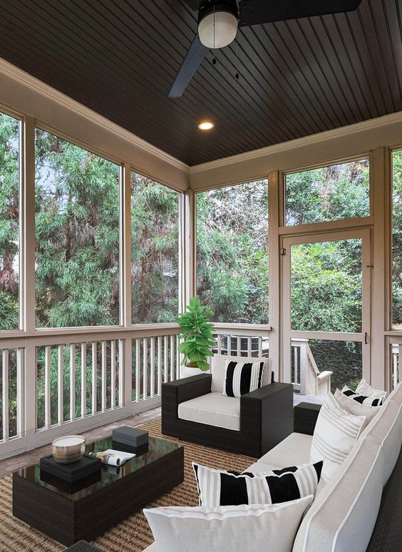 Screen Porch Ideas On A Budget; A screen porch provides a place to cool off in the shade during the heat of the summer. These inexpensive screen porch ideas on a budget will help you transform your deck into a cool spot where you can relax.