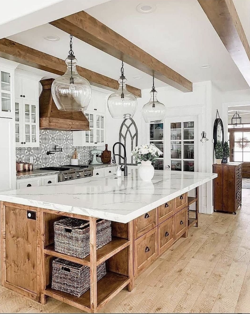 15 Proven Ways To Create a Modern Farmhouse Kitchen; how to create farm-like elements within a kitchen to achieve the overall modern farmhouse style.