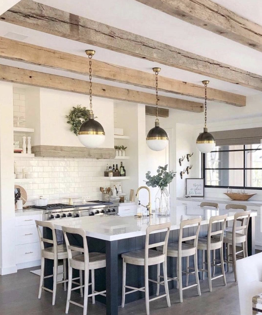 15 Proven Ways To Create a Modern Farmhouse Kitchen; how to create farm-like elements within a kitchen to achieve the overall modern farmhouse style.