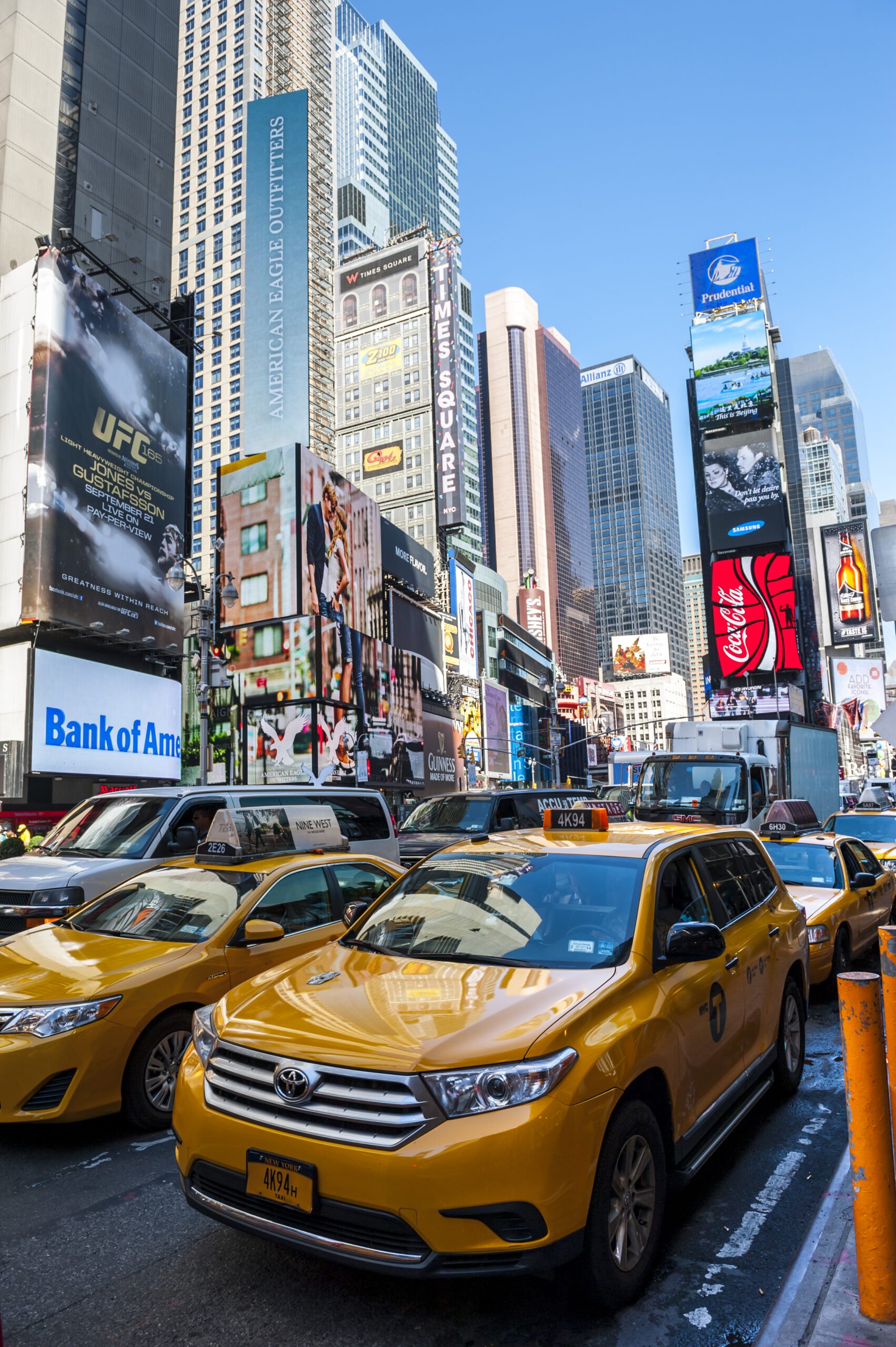 3-Day American Road Trip Ideas For The Ultimate Travel  - NEW YORK CITY - SEPTEMBER 18: Times Square, featured with Broadway Theaters and animated LED signs, is a symbol of New York City and the United States, September 18, 2013 in Manhattan, New York City.