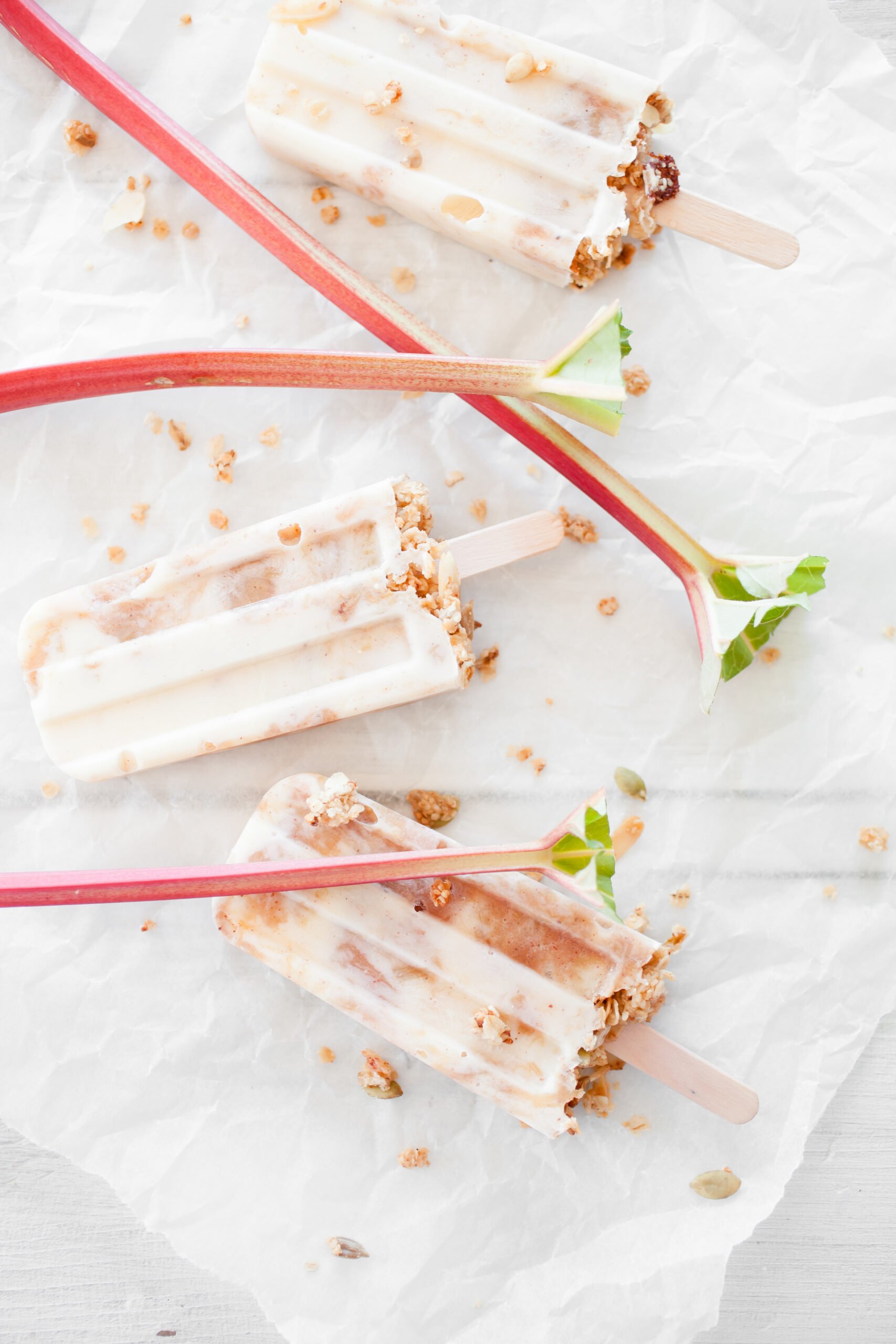 Rhubarb Yogurt Popsicles with Granola Recipe 1