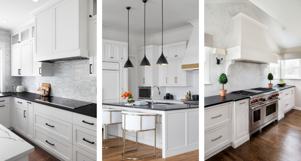 Get inspired with this collection of over 30 elegant and chic White Cabinets Black Countertops kitchen ideas. See how you can create a timeless and sophisticated look for your kitchen with the classic color combination of white kitchen cabinets and black countertops.