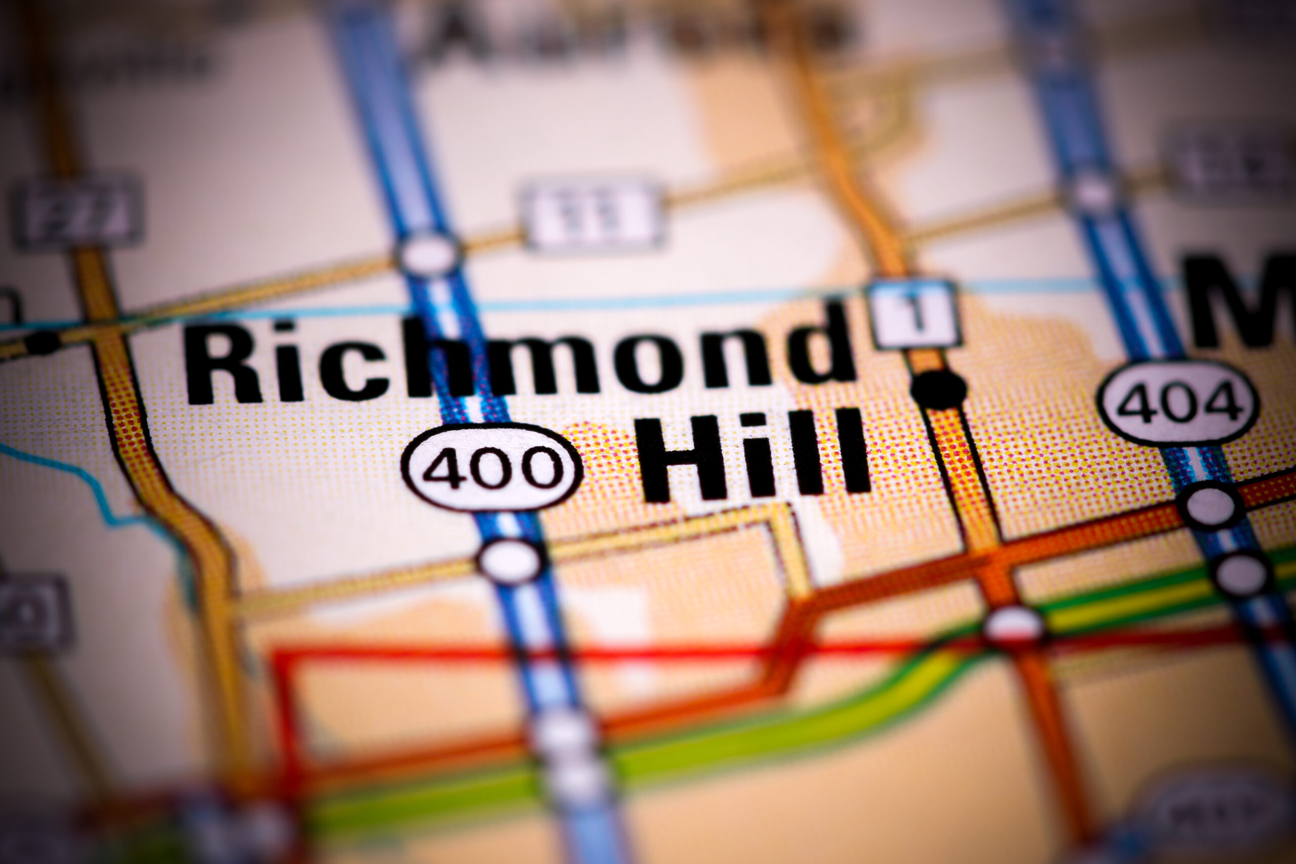 Richmond Hill. Canada on a map
