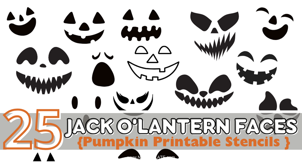 25 FREE Creepy Jack o'lantern Faces Printable Stencils