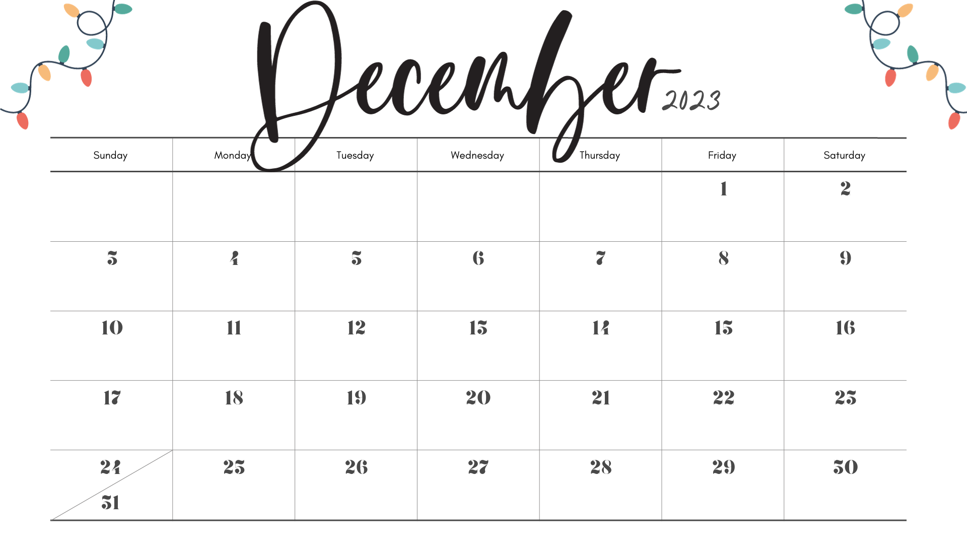 Looking for a free printable December 2023 calendar? Stay organized and plan your month with ease using my downloadable month December cute calendars. Sunday start blank December calendars and planners! Use as work or school calendars.