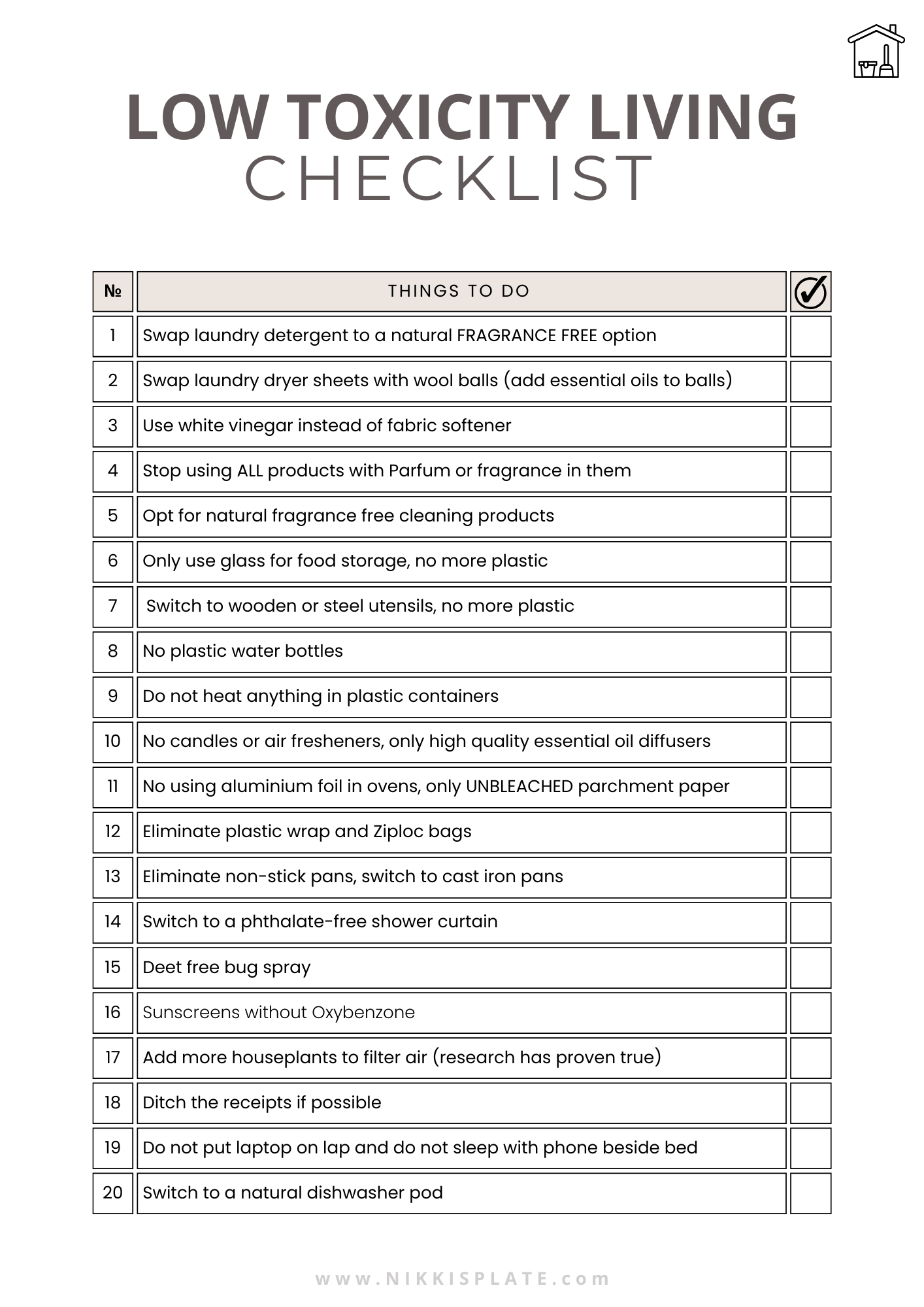 Get your hands on my FREE printable Non-Toxic Living Starter Checklist. It’s like a treasure map guiding you to a lifestyle free of harmful chemicals. Start your journey today – after all, we're only one checklist away from creating a safer, happier home. Say 'bye-bye' to toxins and 'hello' to healthier living!
