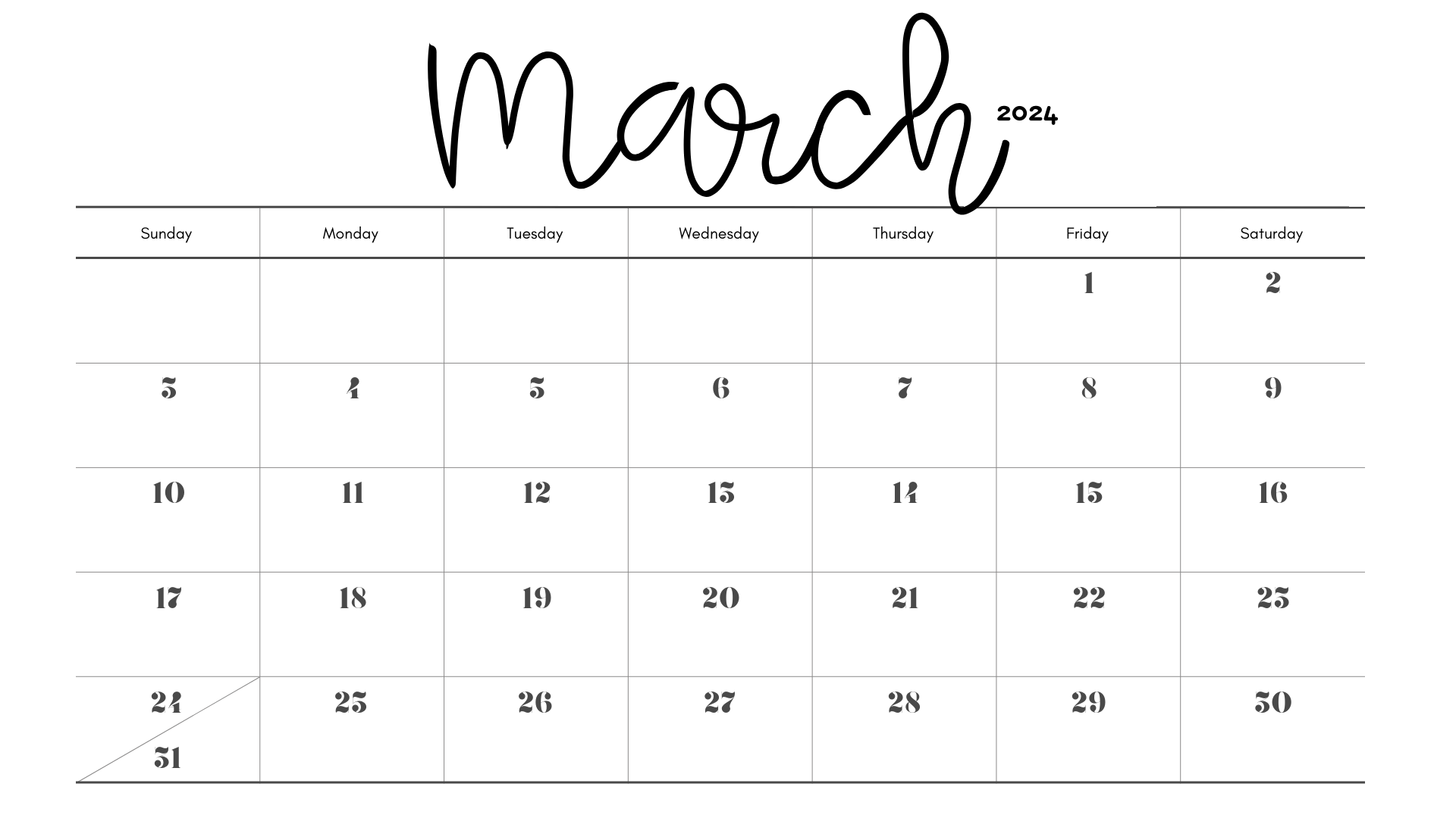Looking for a free printable MARCH 2024 calendar? Stay organized and plan your month with ease using my downloadable month March cute calendars. Sunday start blank March calendars! Use as work or school calendars.