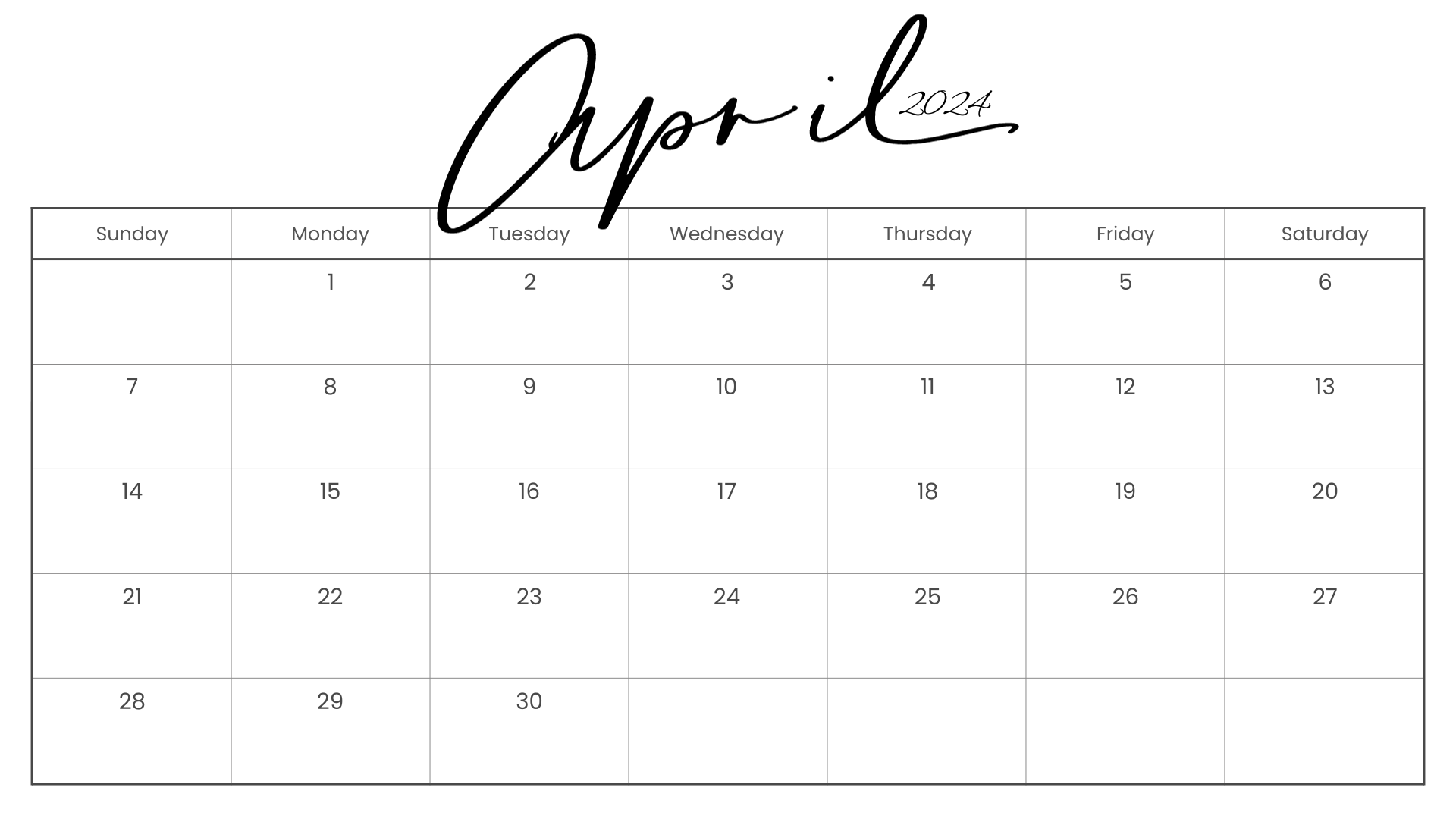 10 FREE PRINTABLE APRIL 2024 CALENDAR TEMPLATES - NP