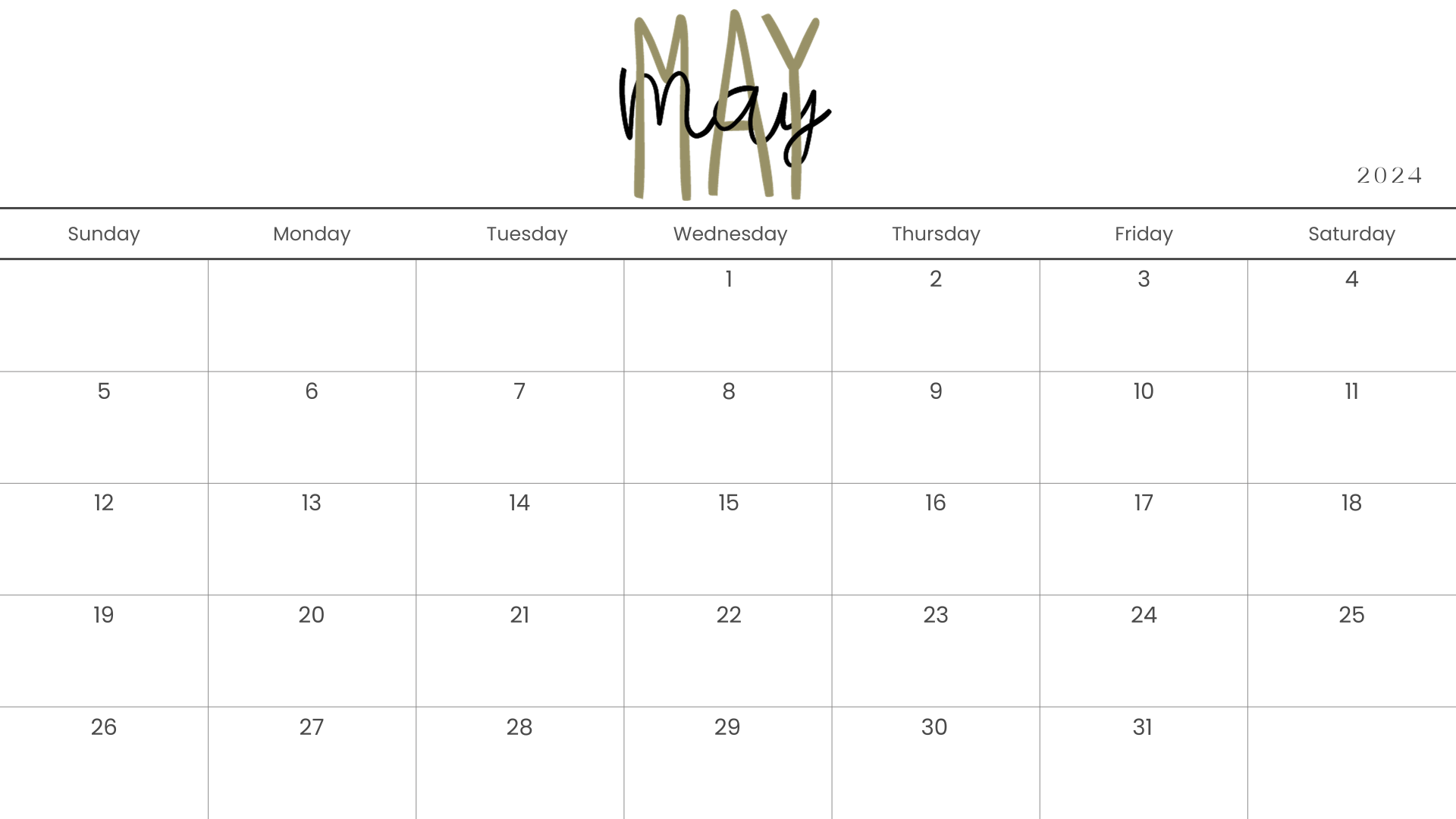 10 FREE PRINTABLE MAY 2024 CALENDAR TEMPLATES - NP