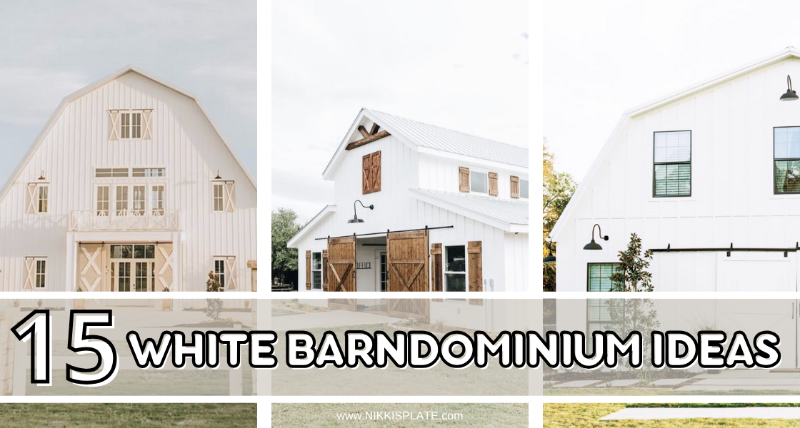 Discover 15 stunning white barndominium ideas for your next project, merging rustic charm and modern sophistication with timeless elegance and design versatility.