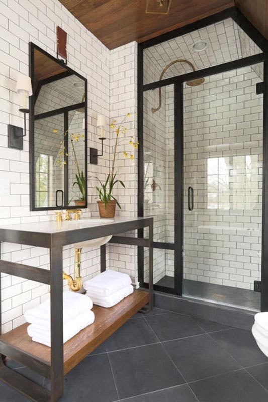 15 Black Tile Bathroom Floor Ideas: Turn your bathroom into a haven of elegance and charm with our collection of 15 stunning black tile floor ideas. Pin this inspo for unique yet stylish options to upgrade your space! 🖤
