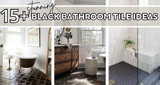 15 Black Tile Bathroom Floor Ideas: Turn your bathroom into a haven of elegance and charm with our collection of 15 stunning black tile floor ideas. Pin this inspo for unique yet stylish options to upgrade your space! 🖤