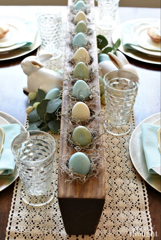 10 Easter Home Decor Ideas to Make Your Celebrations Eggs-tra Special - easter eggs, easter egg display, easter egg table