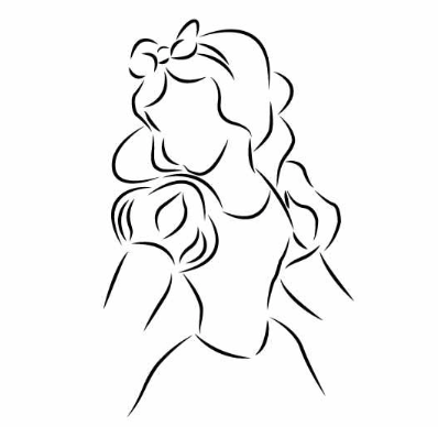 Printable Snow White pumpkin stencil featuring the Disney princess in profile.