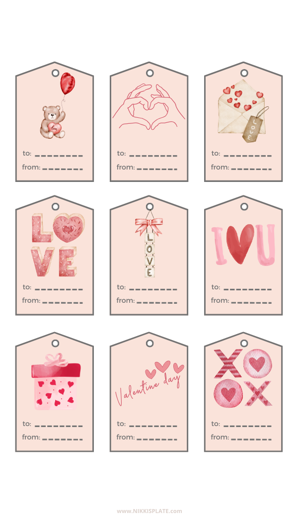 Add a sweet touch to your Valentine's gifts with our collection of 36 free pink Valentine's Day printable gift tags. Perfect for personalizing presents for your loved ones, download and print these charming tags to make your gifts extra special this year!