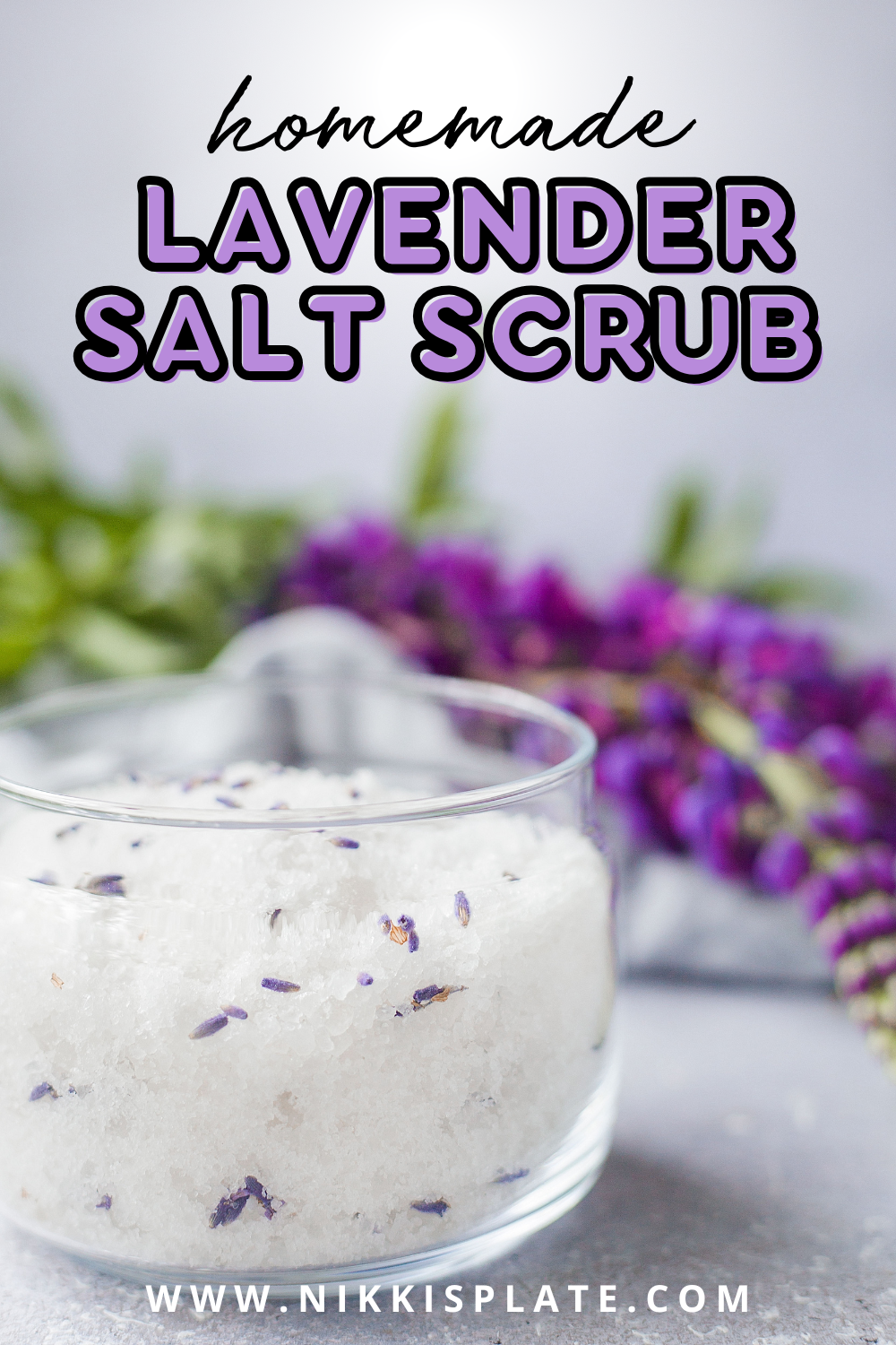 Learn how to make a DIY lavender salt scrub with this easy recipe using natural ingredients. Exfoliate, moisturize, and relax with this soothing homemade skincare essential!