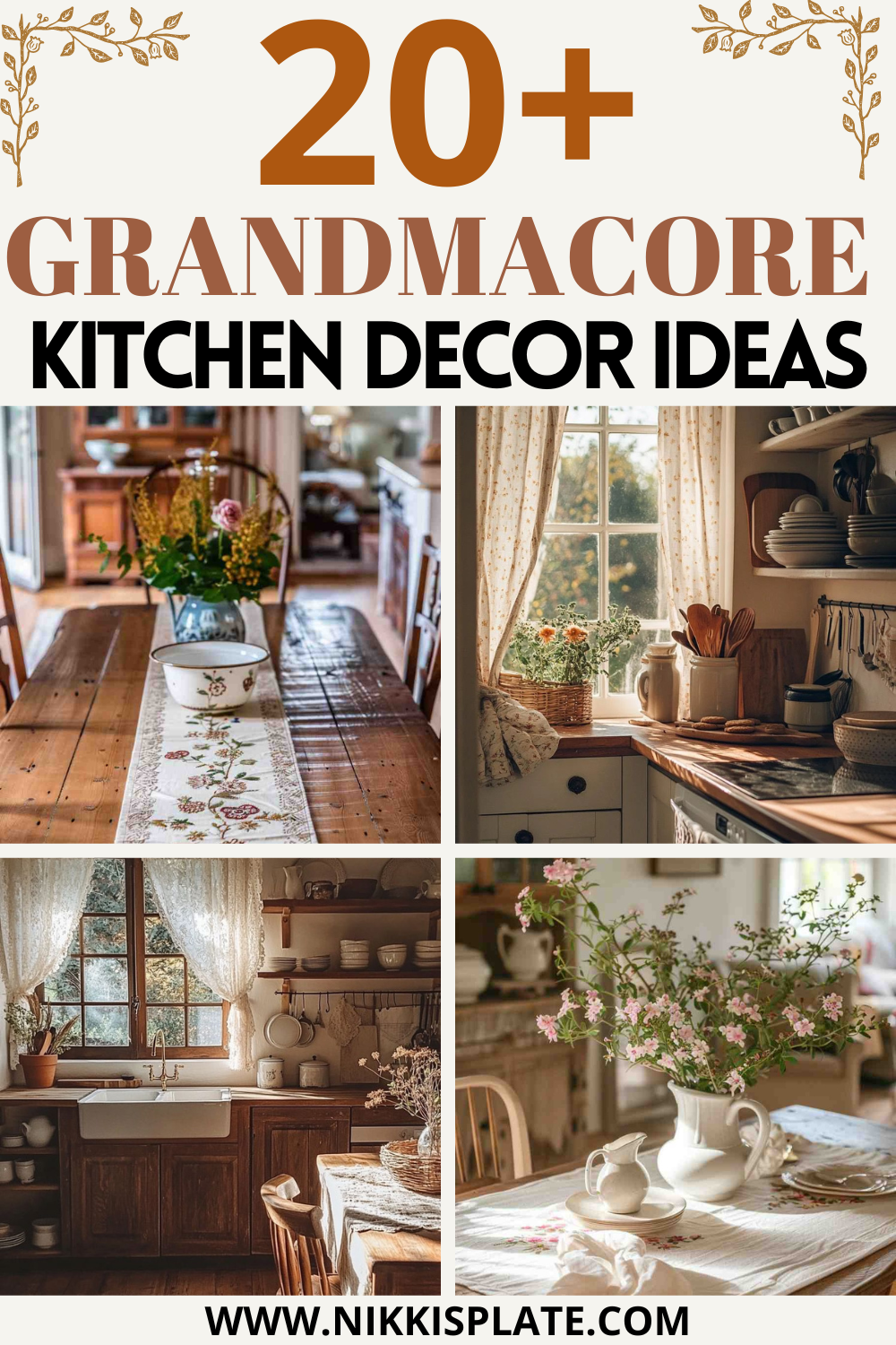 Discover 15 cozy Grandmacore kitchen decor ideas to create a nostalgic, welcoming space. From vintage dishware to floral curtains, add timeless charm to your kitchen today!