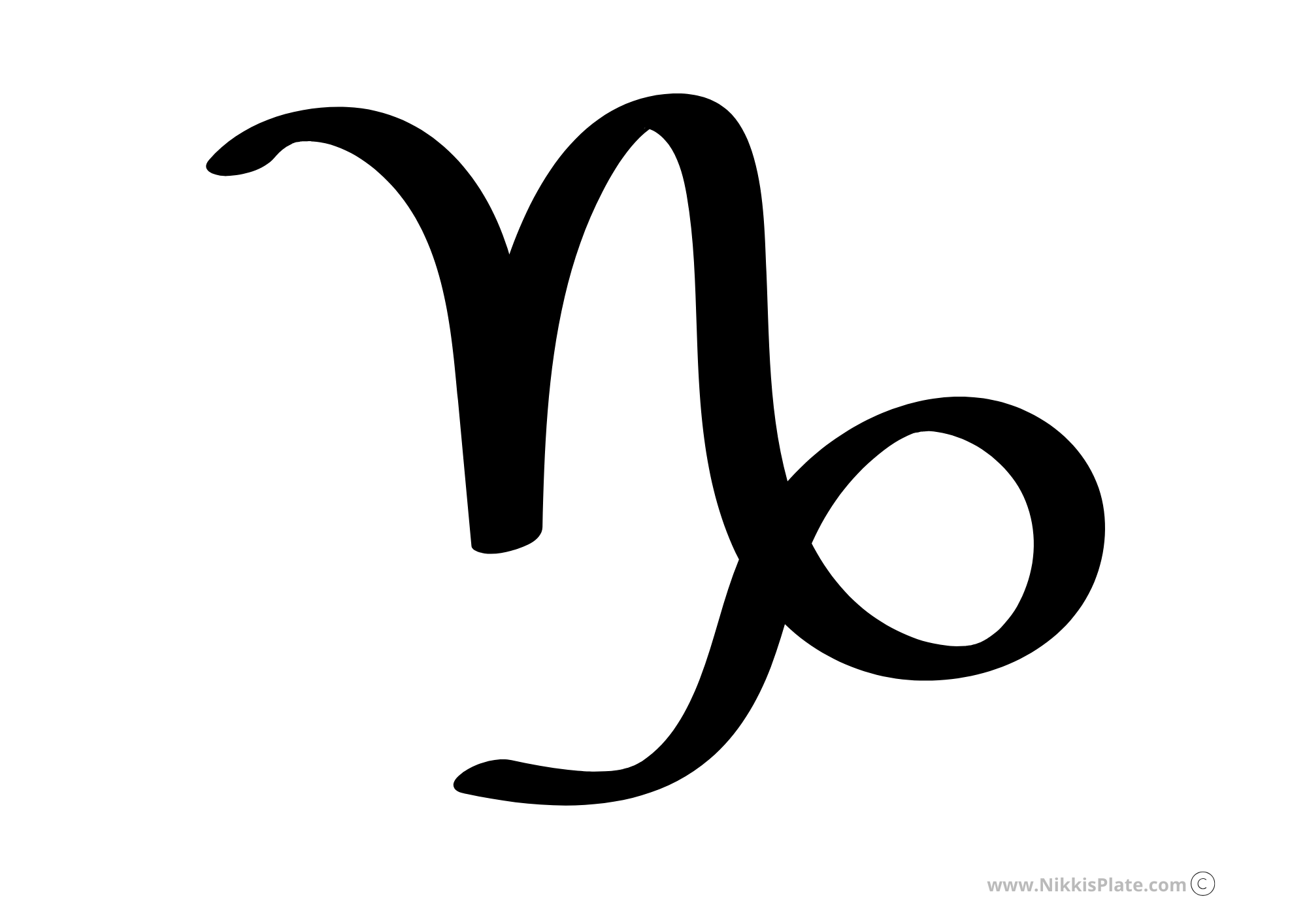 Capricorn FREE Zodiac Pumpkin Carving Stencils (Printables)