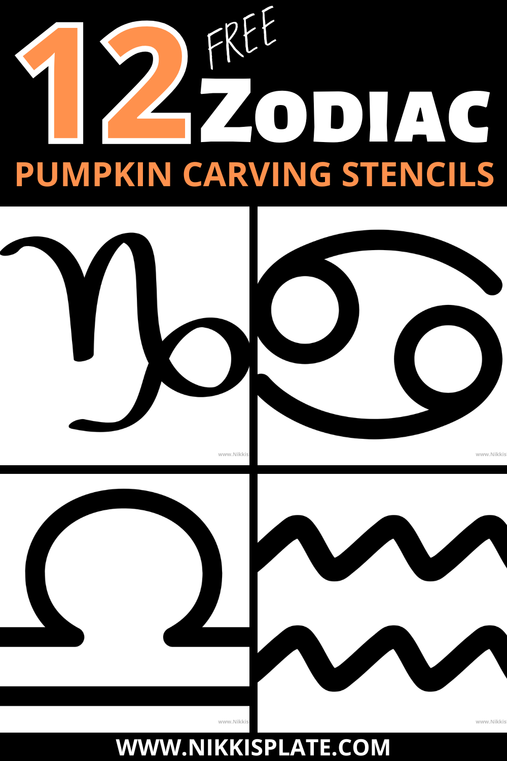 Celebrate Halloween with 12 FREE Zodiac Pumpkin Carving Stencils! Download and print these astrology-themed templates to create a personalized, glowing pumpkin masterpiece.