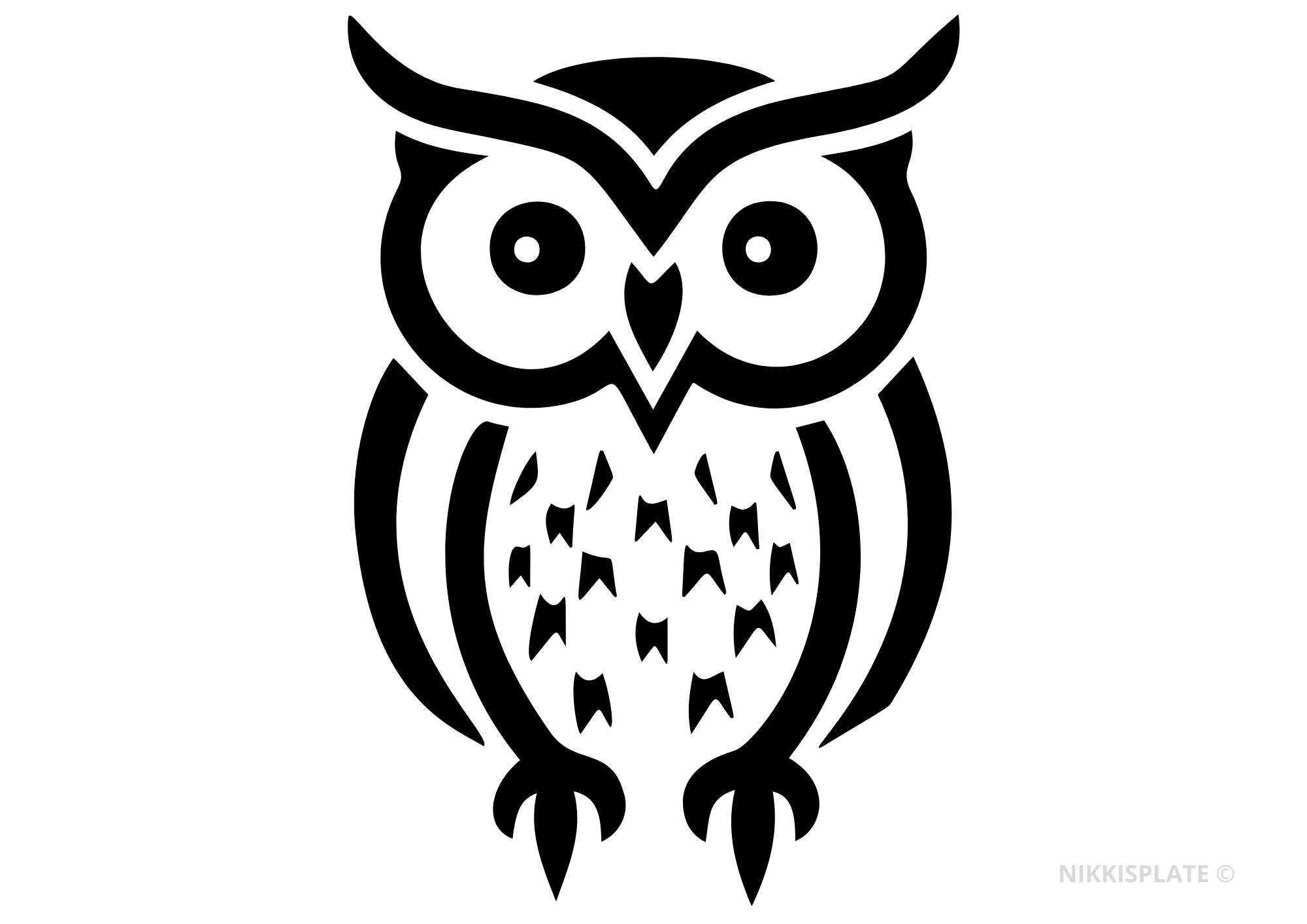 FREE Owl Pumpkin Carving Stencils (Printables) - A classic and elegant carving option with an owl sitting tall on a potential branch - timeless for any pumpkin.