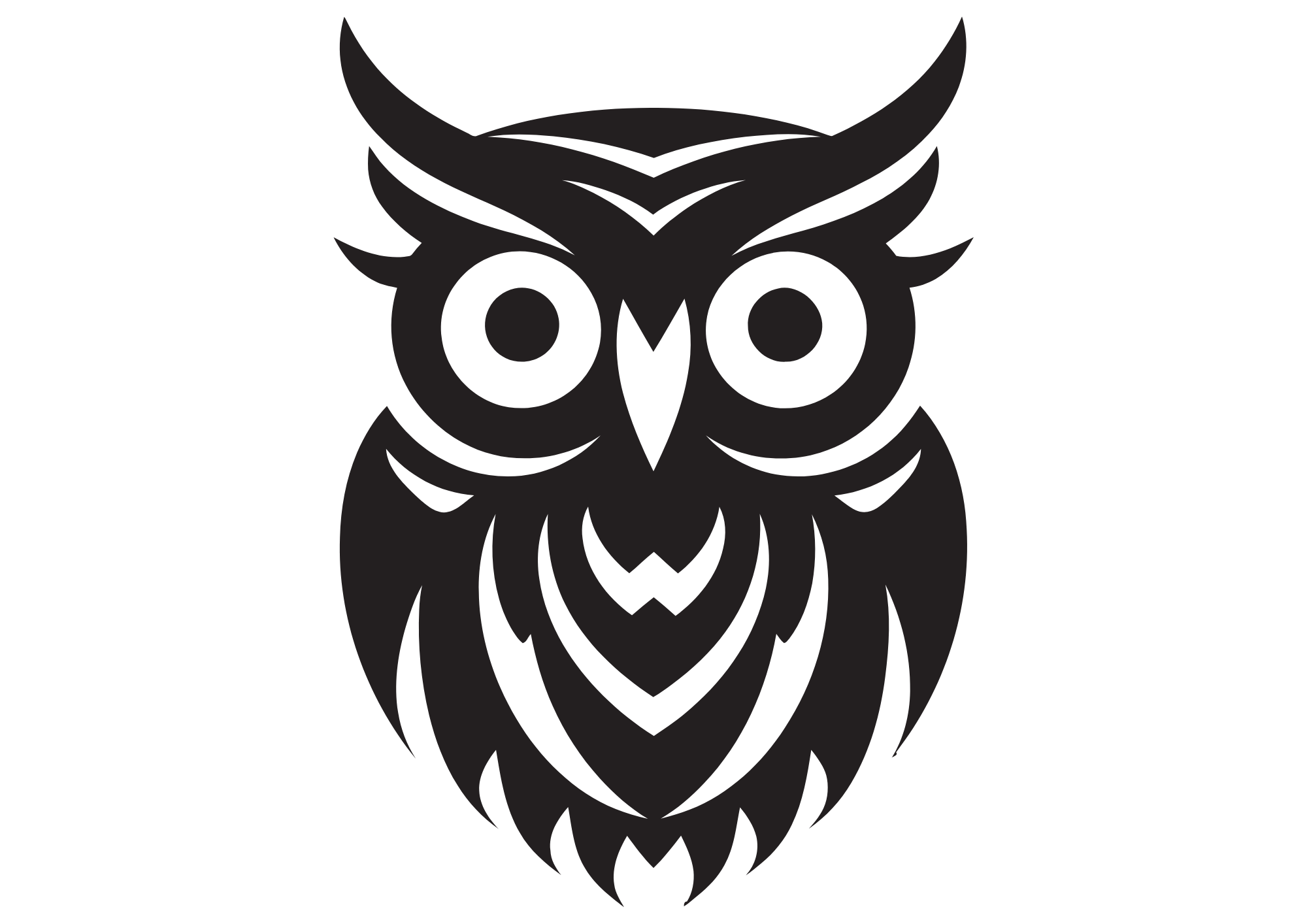 FREE Owl Pumpkin Carving Stencils (Printables) - This charming owl has big, curious eyes and a playful expression, perfect for adding a touch of magic to your Halloween display. Ideal for both kids and adults to carve.