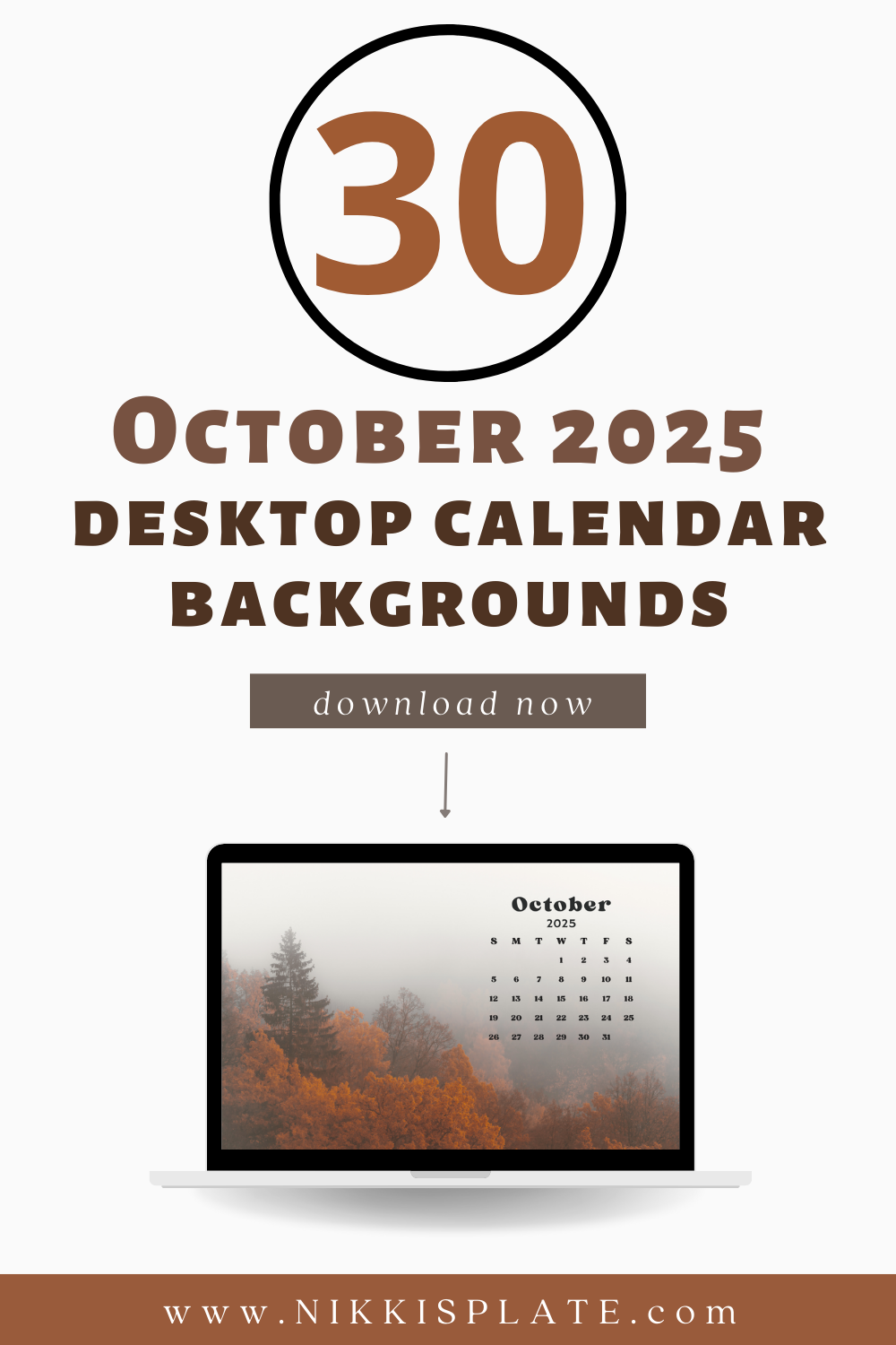 30 Free October 2025 Desktop Calendar Backgrounds (EASY DOWNLOAD)