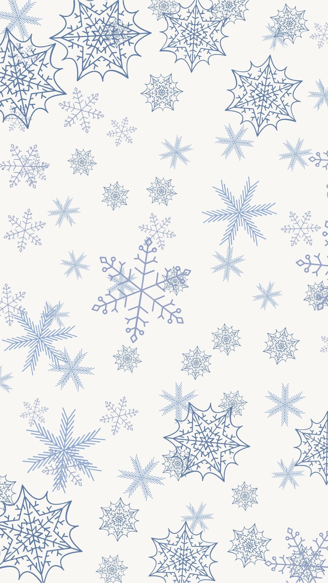 Minimalist iPhone wallpaper with repeating blue snowflake design on white background