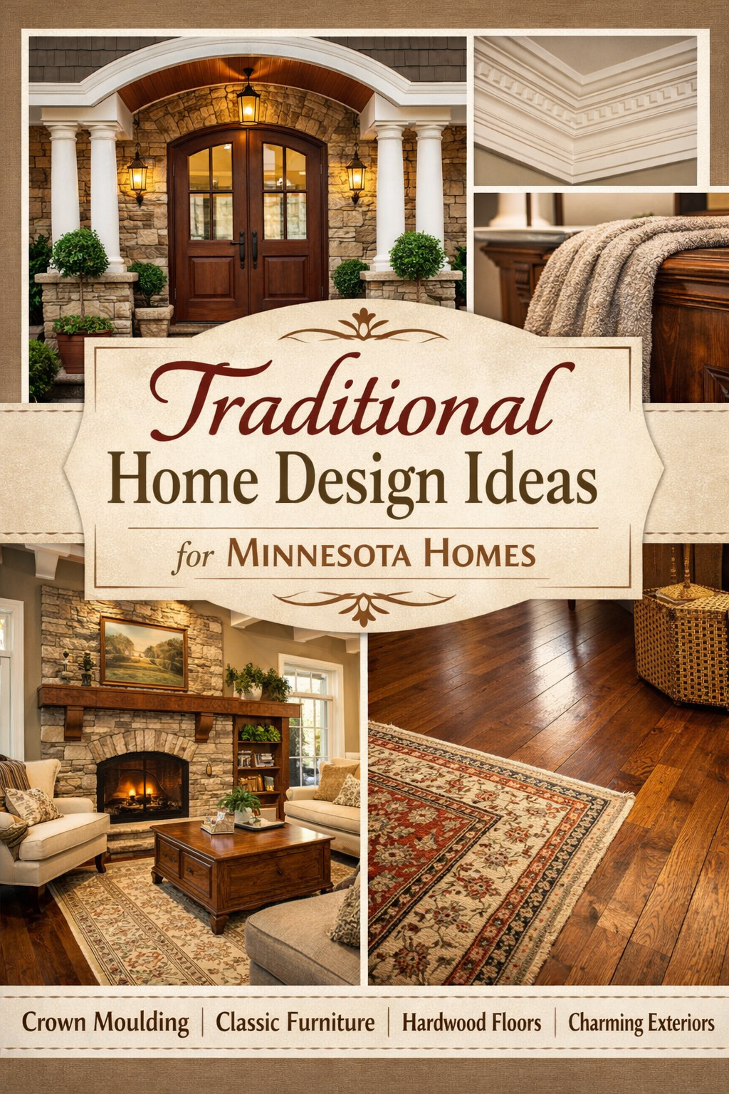 Looking for timeless home style? These traditional home design ideas for Minnesota homeowners show how to use crown moulding, hardwood floors, natural materials, and classic curb appeal to create a warm, elegant, and inviting home. Perfect for farmhouse lovers, classic interiors, and anyone wanting a cozy, lived-in look that never goes out of style. Save this for home renovation, exterior upgrades, and interior design inspiration!
#TraditionalHome #MinnesotaHomes #ClassicHomeStyle #FarmhouseDesign #TimelessDecor #HomeRenovation #CurbAppeal #InteriorDesignIdeas #HomeInspo