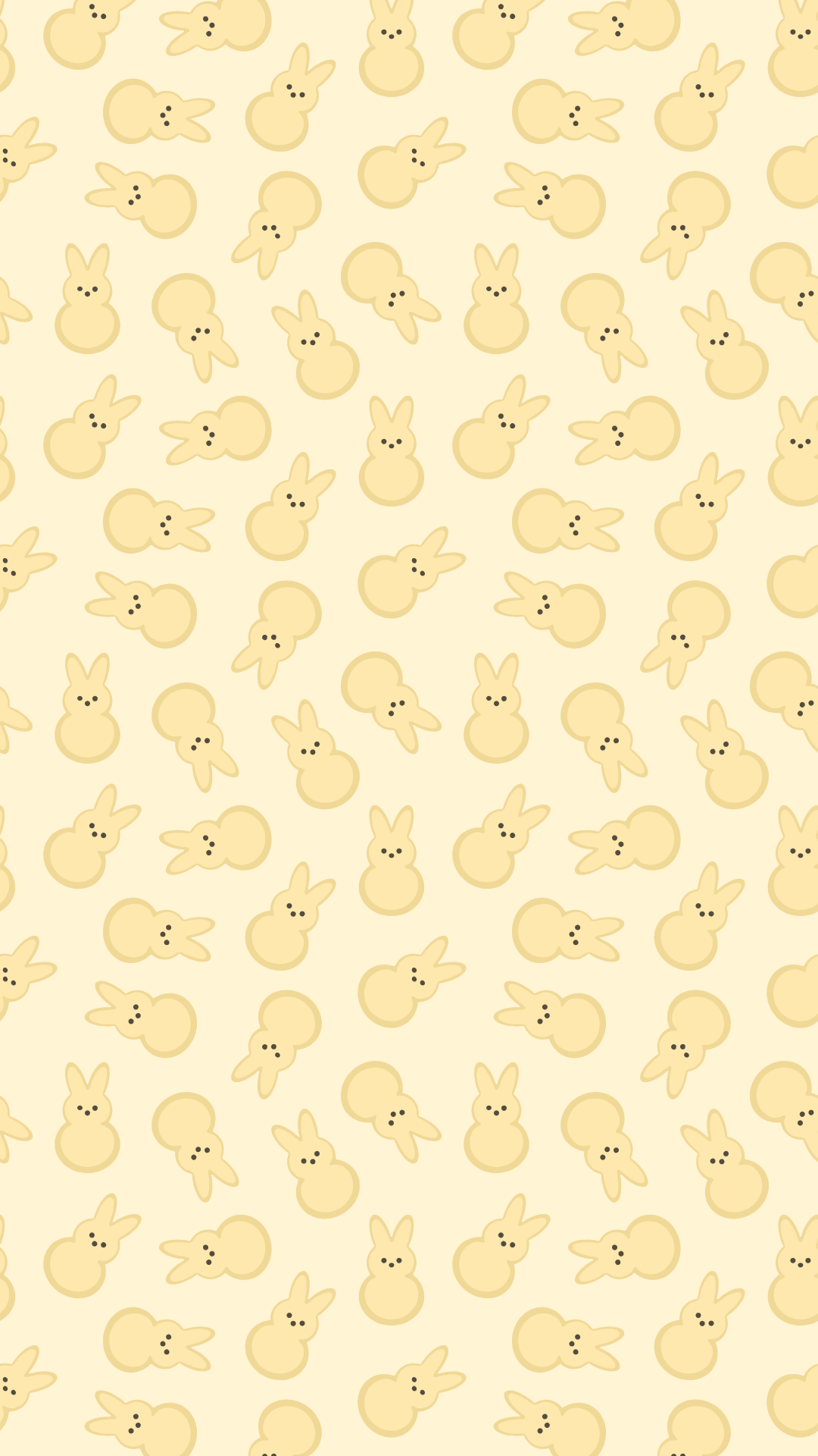Minimal Easter iPhone wallpaper with soft yellow bunny pattern on a light neutral background