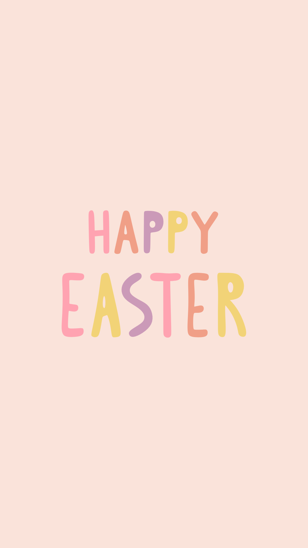 Minimal Easter iPhone wallpaper with pastel