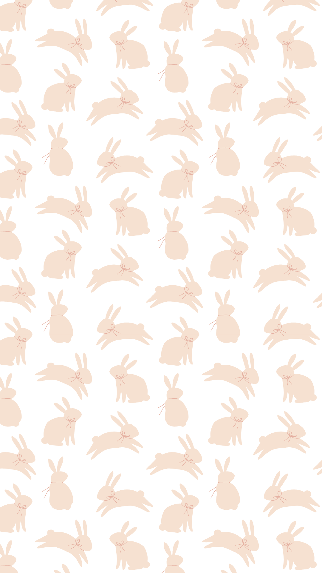 Minimal Easter iPhone wallpaper with repeating neutral bunny illustrations and soft pastel tones