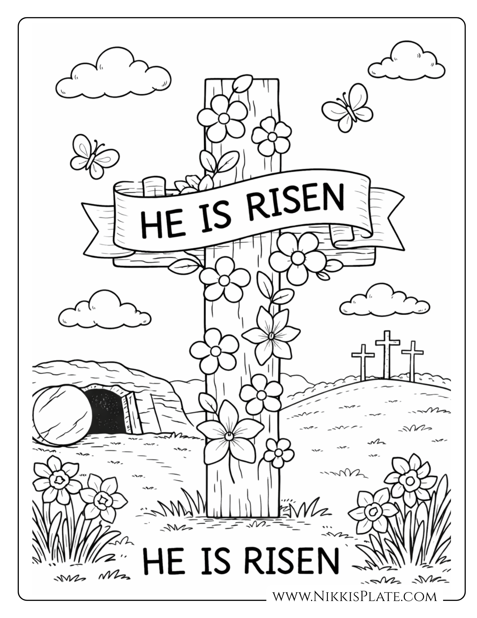 Simple kid-friendly floral cross with